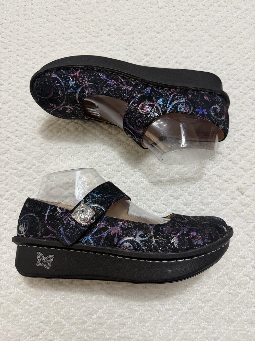 Alegria Paloma Metallic Floral Mary Jane Boho Women’s Size 39 US 9